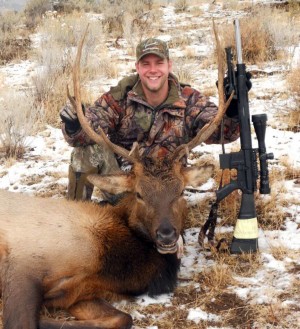 Eric Verwoest with his first Elk, taken with a Verwoest Precision Automatic AR15 in 243WSSM.
