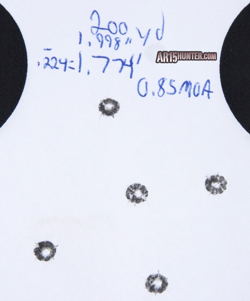 200 yard 5-shot group with the 77gr TMK.