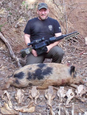 The Author with another hog taken with his "Go-To" gun - The AR15 chambered in 6.5 Grendel