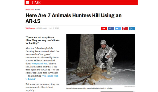 AR15 Hunter Sets the Record Straight with Time Magazine About Hunting with the AR15 Platform